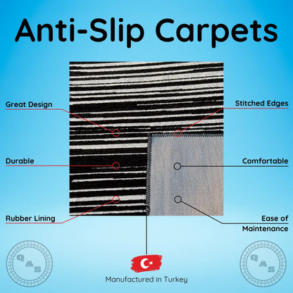 Anti Slip Carpet, AS5 - Black & Cream