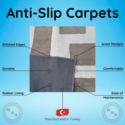 Anti Slip Carpet, AS7 -  Cream & Brown