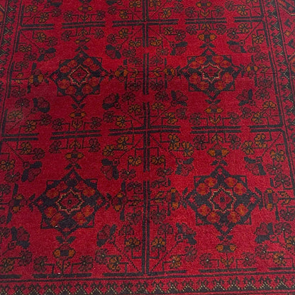 Handmade Afghan Khal Mohammadi Carpet, KM5104, Red - 100 x 150 cm