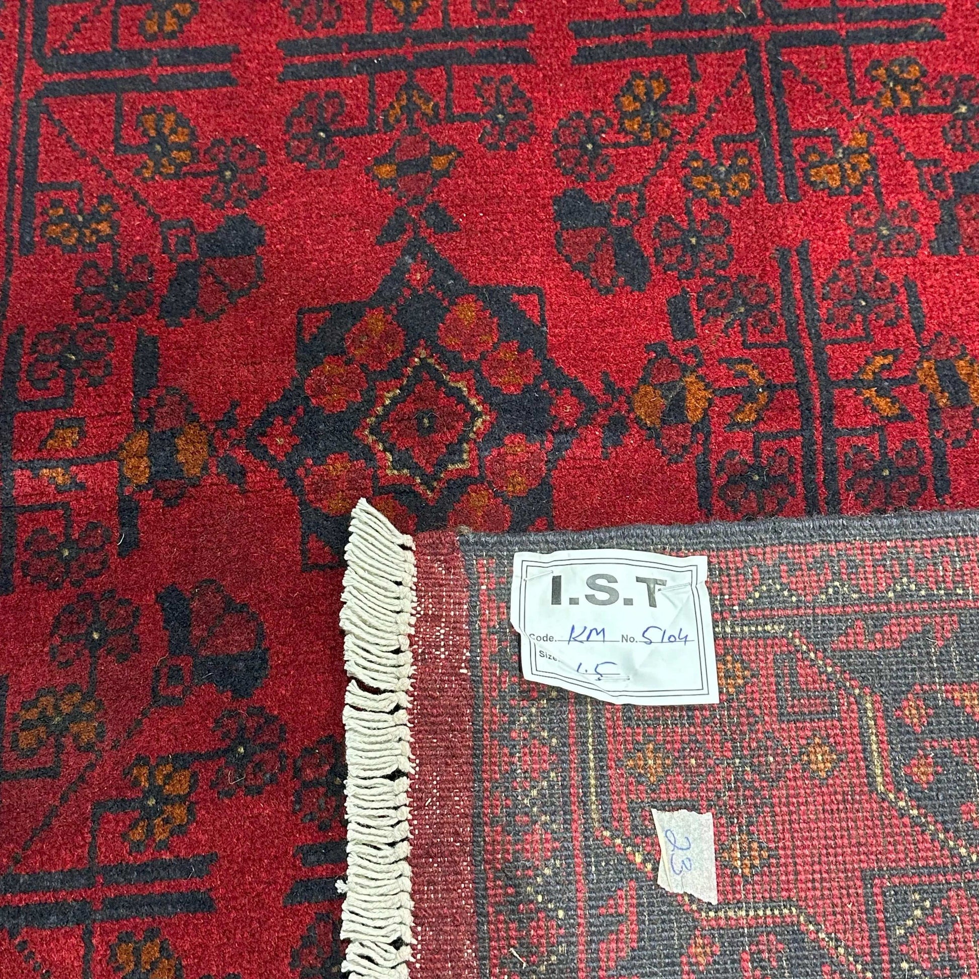 Handmade Afghan Khal Mohammadi Carpet, KM5104, Red - 100 x 150 cm