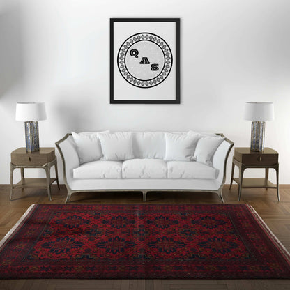Handmade Afghan Khal Mohammadi Carpet, KM5111, Red - 100 x 150 cm
