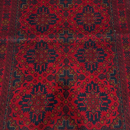 Handmade Afghan Khal Mohammadi Carpet, KM5111, Red - 100 x 150 cm