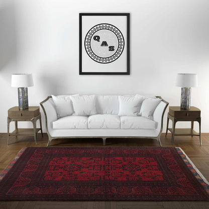 Handmade Afghan Khal Mohammadi Carpet, KM5129, Red - 100 x 150 cm
