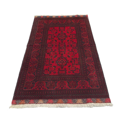 Handmade Afghan Khal Mohammadi Carpet, KM5129, Red - 100 x 150 cm