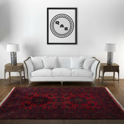 Handmade Afghan Khal Mohammadi Carpet, KM6000, Red - 80 x 120 cm