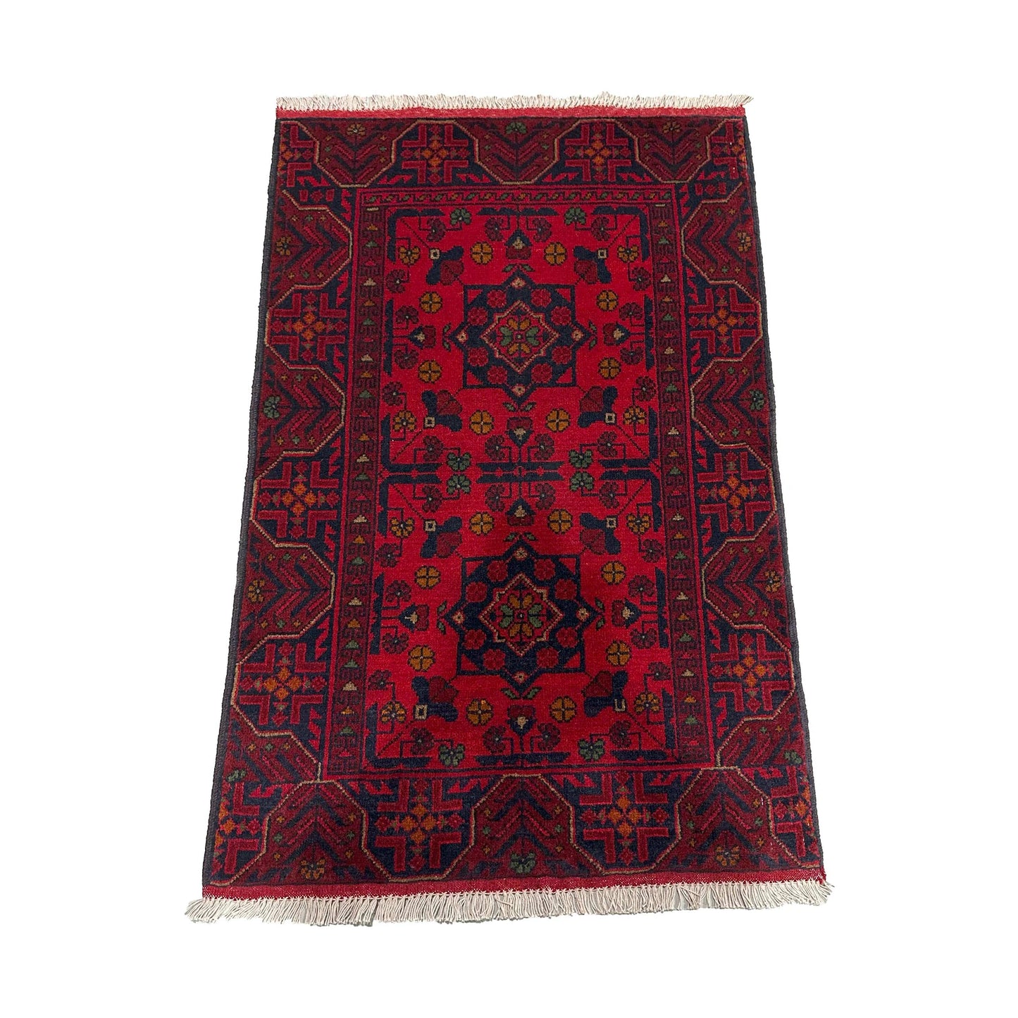 Handmade Afghan Khal Mohammadi Carpet, KM6000, Red - 80 x 120 cm