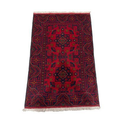 Handmade Afghan Khal Mohammadi Carpet, KM6000, Red - 80 x 120 cm