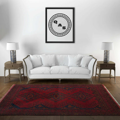 Handmade Afghan Khal Mohammadi Carpet, KM6002, Red - 80 x 120 cm