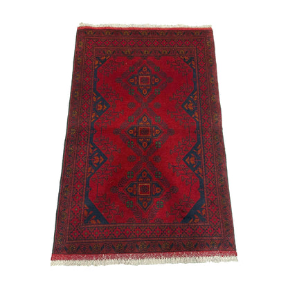Handmade Afghan Khal Mohammadi Carpet, KM6002, Red - 80 x 120 cm