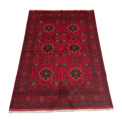 Handmade Afghan Khal Mohammadi Carpet, KM6003, Red - 150 x 200 cm