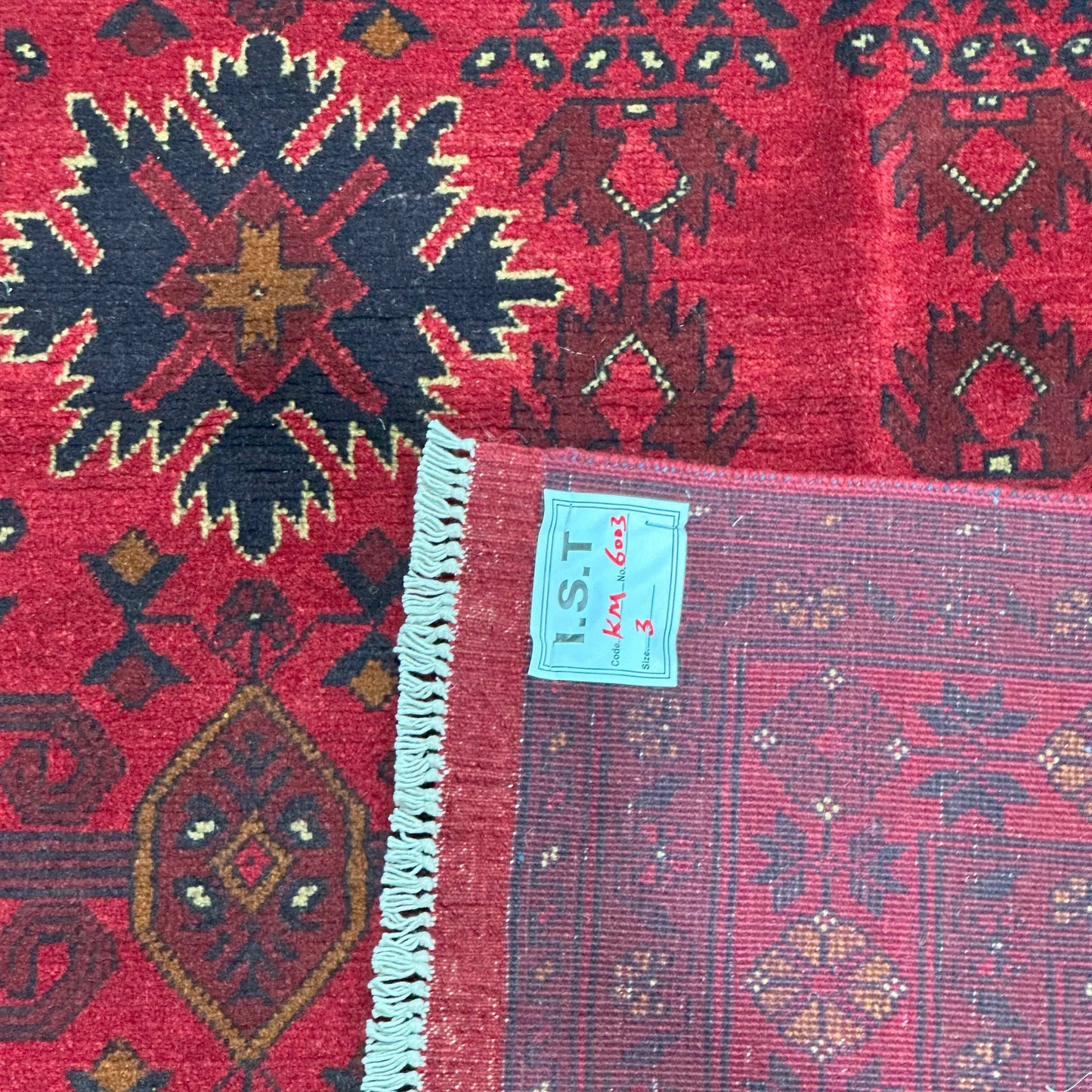 Handmade Afghan Khal Mohammadi Carpet, KM6003, Red - 150 x 200 cm