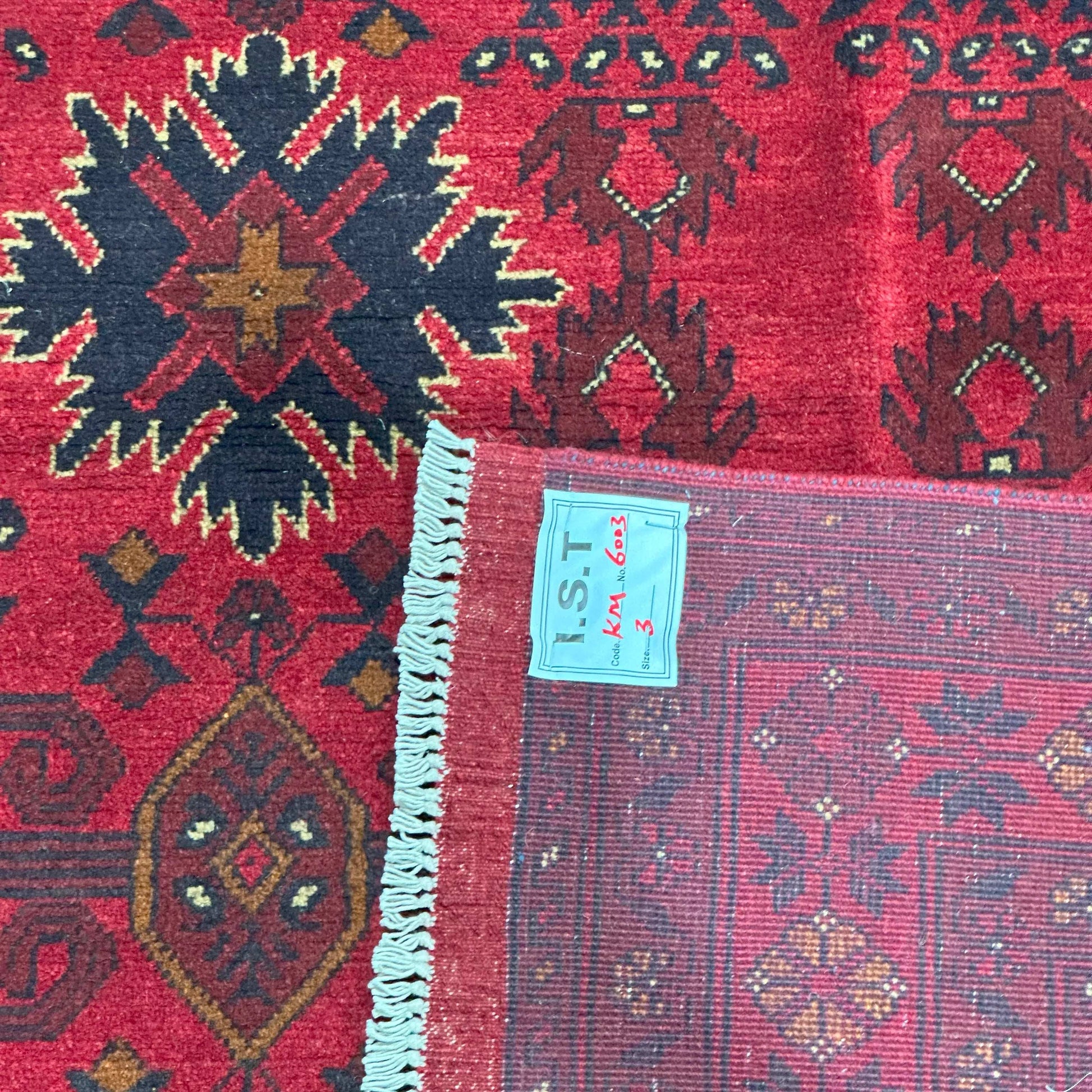 Handmade Afghan Khal Mohammadi Carpet, KM6003, Red - 150 x 200 cm