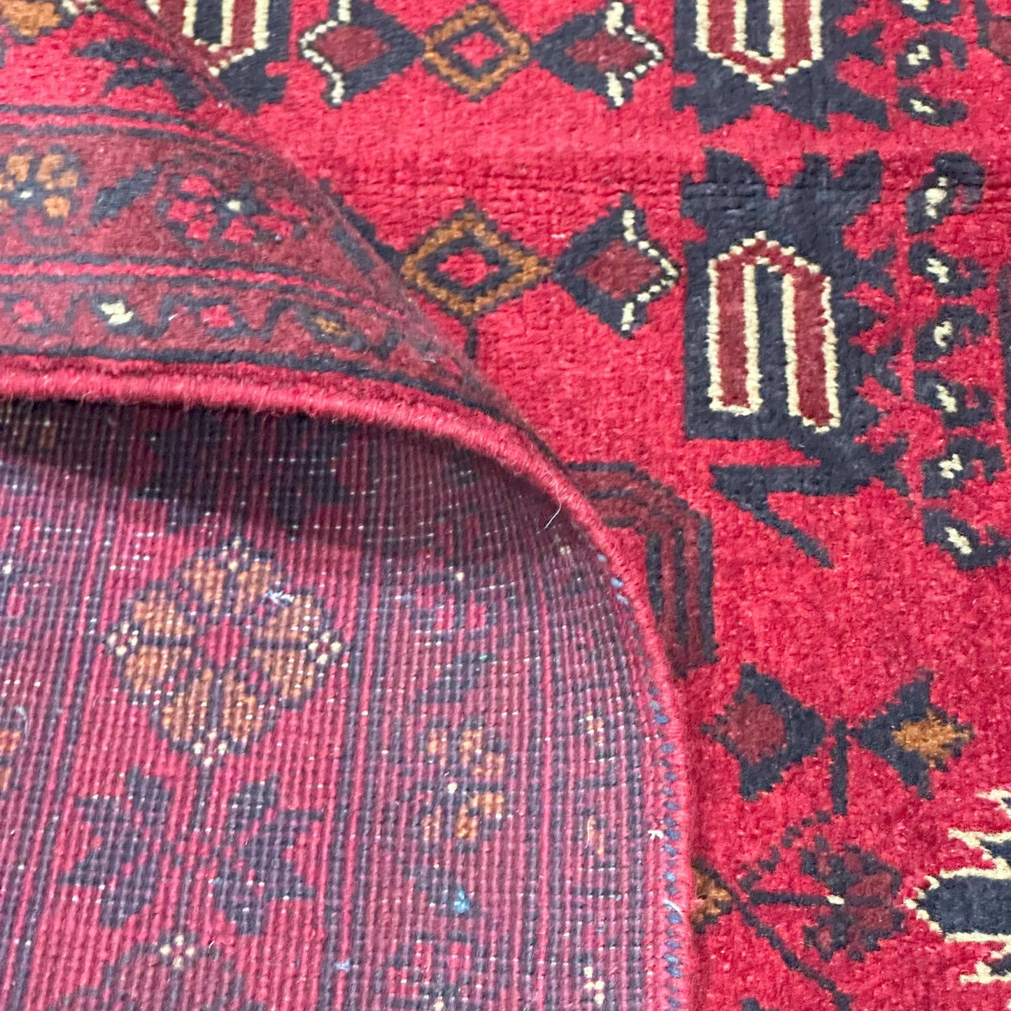 Handmade Afghan Khal Mohammadi Carpet, KM6003, Red - 150 x 200 cm