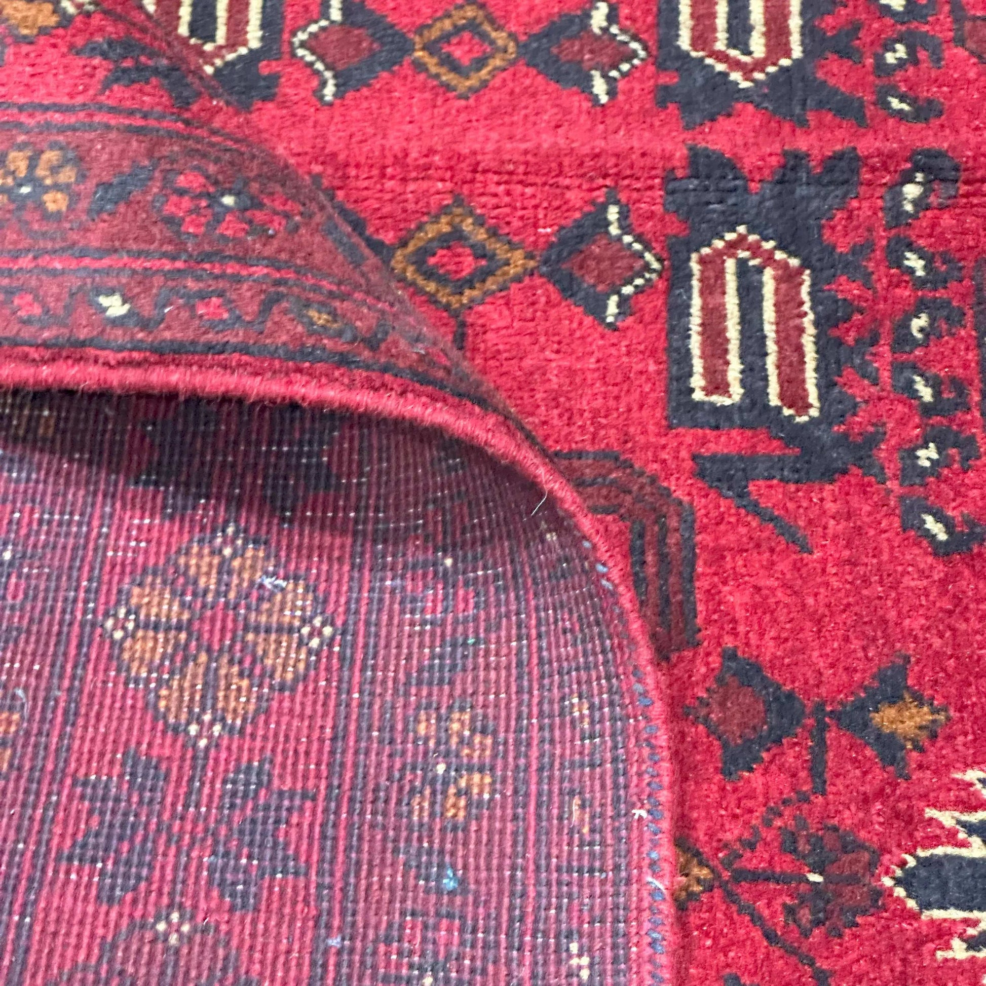 Handmade Afghan Khal Mohammadi Carpet, KM6003, Red - 150 x 200 cm