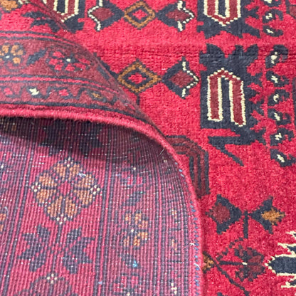 Handmade Afghan Khal Mohammadi Carpet, KM6003, Red - 150 x 200 cm