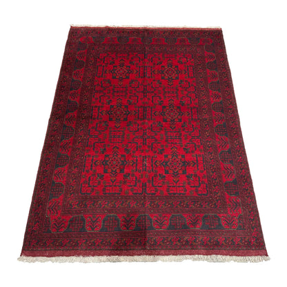 Handmade Afghan Khal Mohammadi Carpet, KM6004, Red - 150 x 200 cm