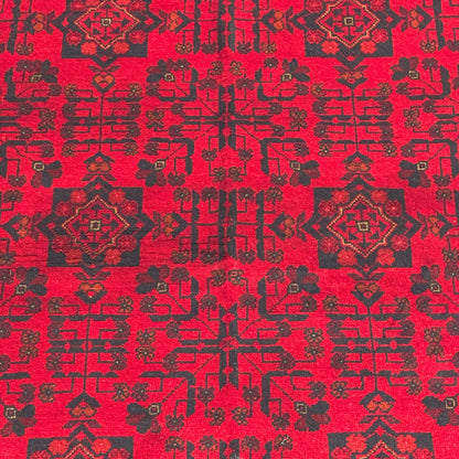 Handmade Afghan Khal Mohammadi Carpet, KM6004, Red - 150 x 200 cm