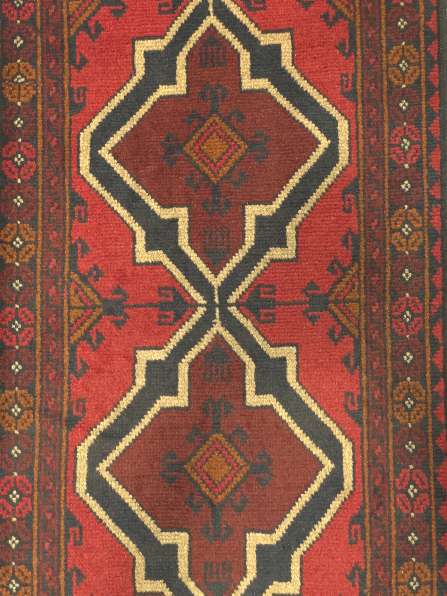 Handmade Afghan Khal Mohammadi Carpet, KM5006, Red - 50 x 100 cm