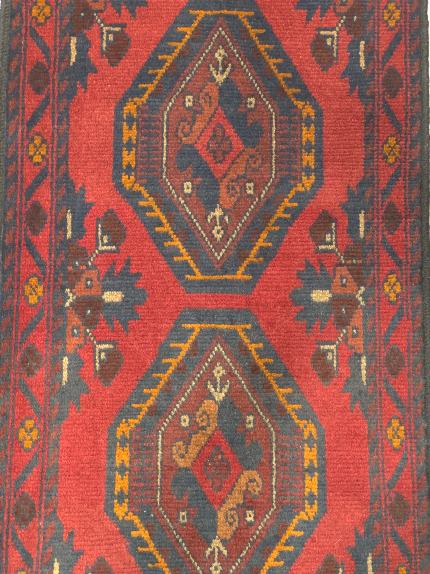 Handmade Afghan Khal Mohammadi Carpet, KM5010, Red - 50 x 100 cm