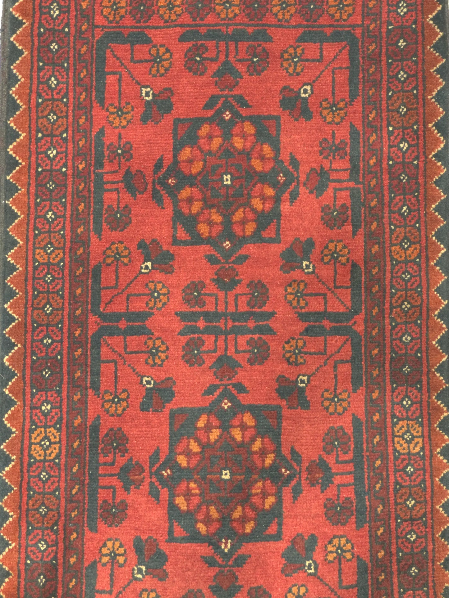 Handmade Afghan Khal Mohammadi Carpet, KM5031, Red - 50 x 100 cm