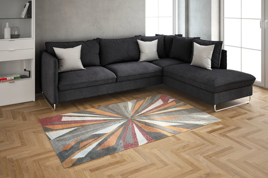 Abstract Design Carpet, TE0011, Multicolored - 120 x 170 cm