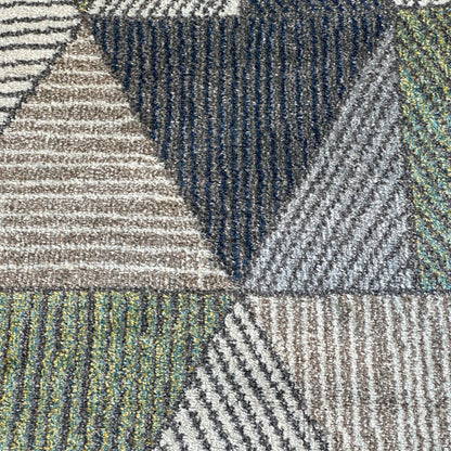 Abstract Design Carpet, TE0013, Grey & Green - 120 x 170 cm