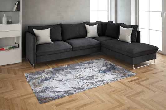 Modern Design Carpet, TE0006, White & Grey