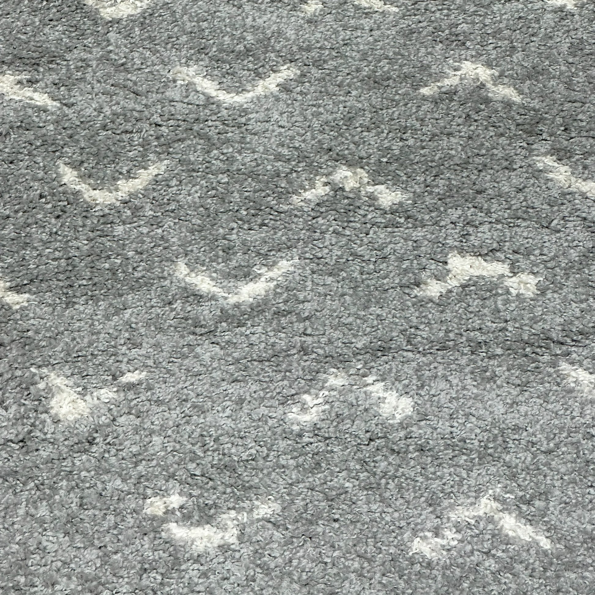 Cream and Grey 3D Shaggy Carpet, 120 x 170 cm - Soft and luxurious home decor, Diamonds design full picture.